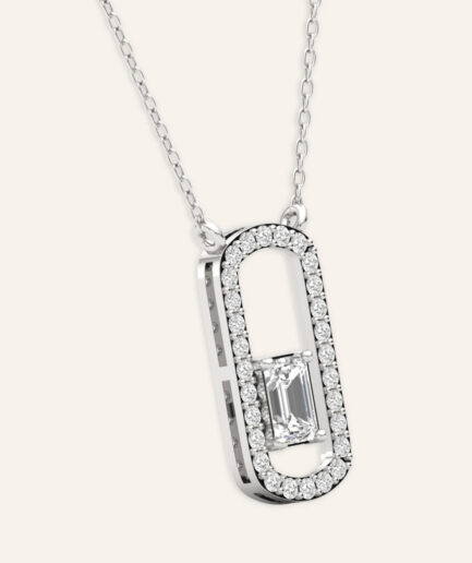 M1 White Gold Plated Silver Necklace
