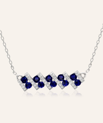 Sapphire Sonata Pendant Necklace White Gold