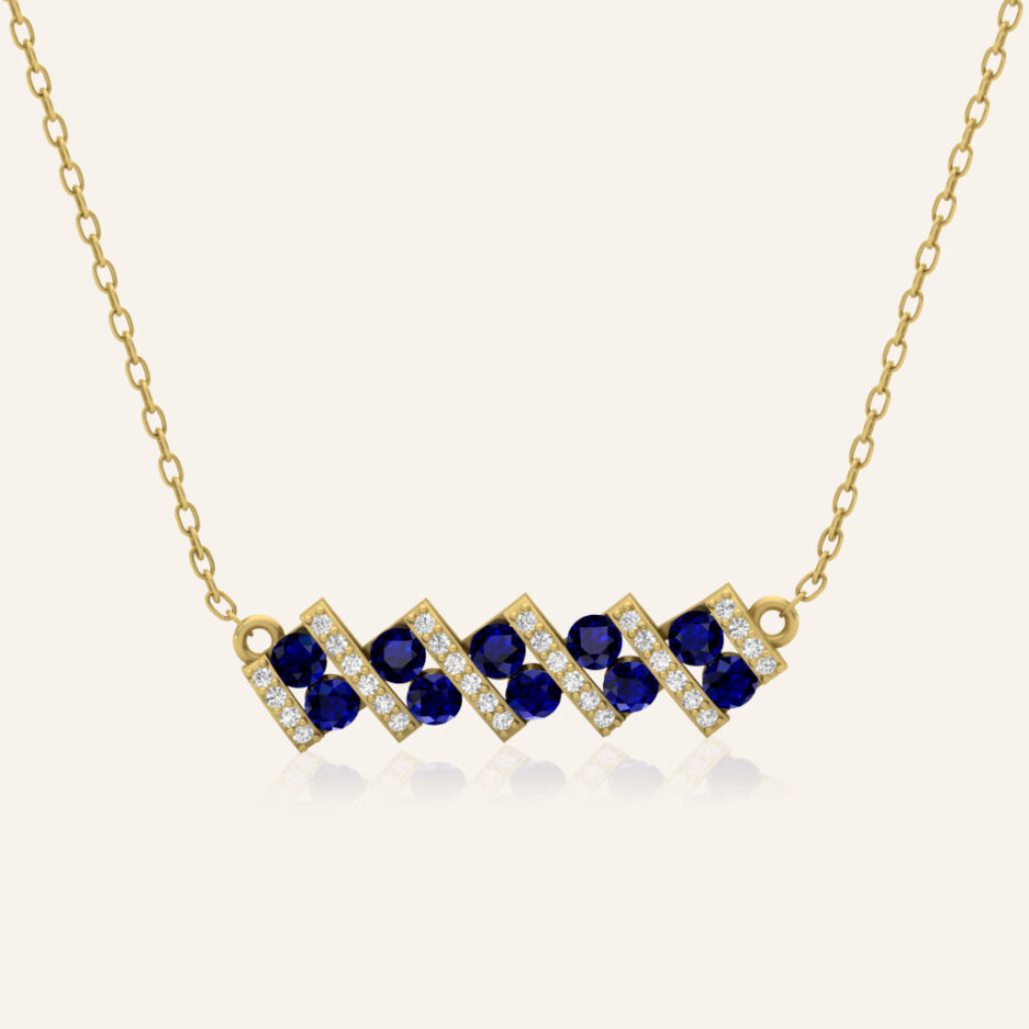 Sapphire Sonata Pendant Necklace Yellow Gold